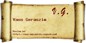 Vass Geraszim névjegykártya